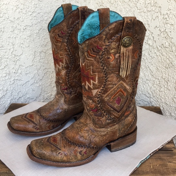 Corral Shoes - Corral Aztec Leather Cowboy Western Boots 9